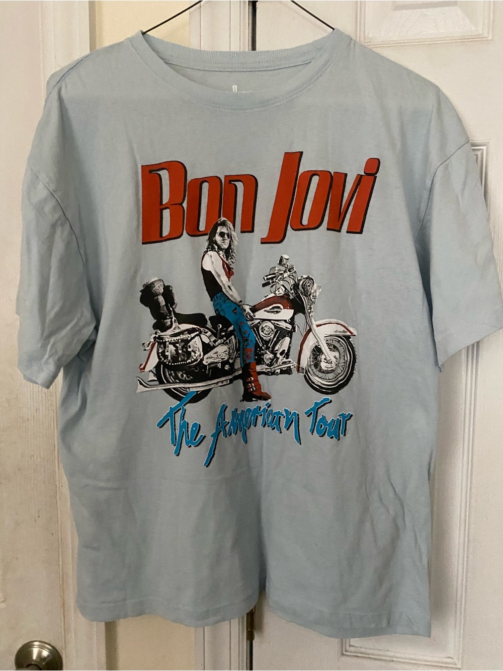 Graphic Tee - Light Blue "The American Tour"